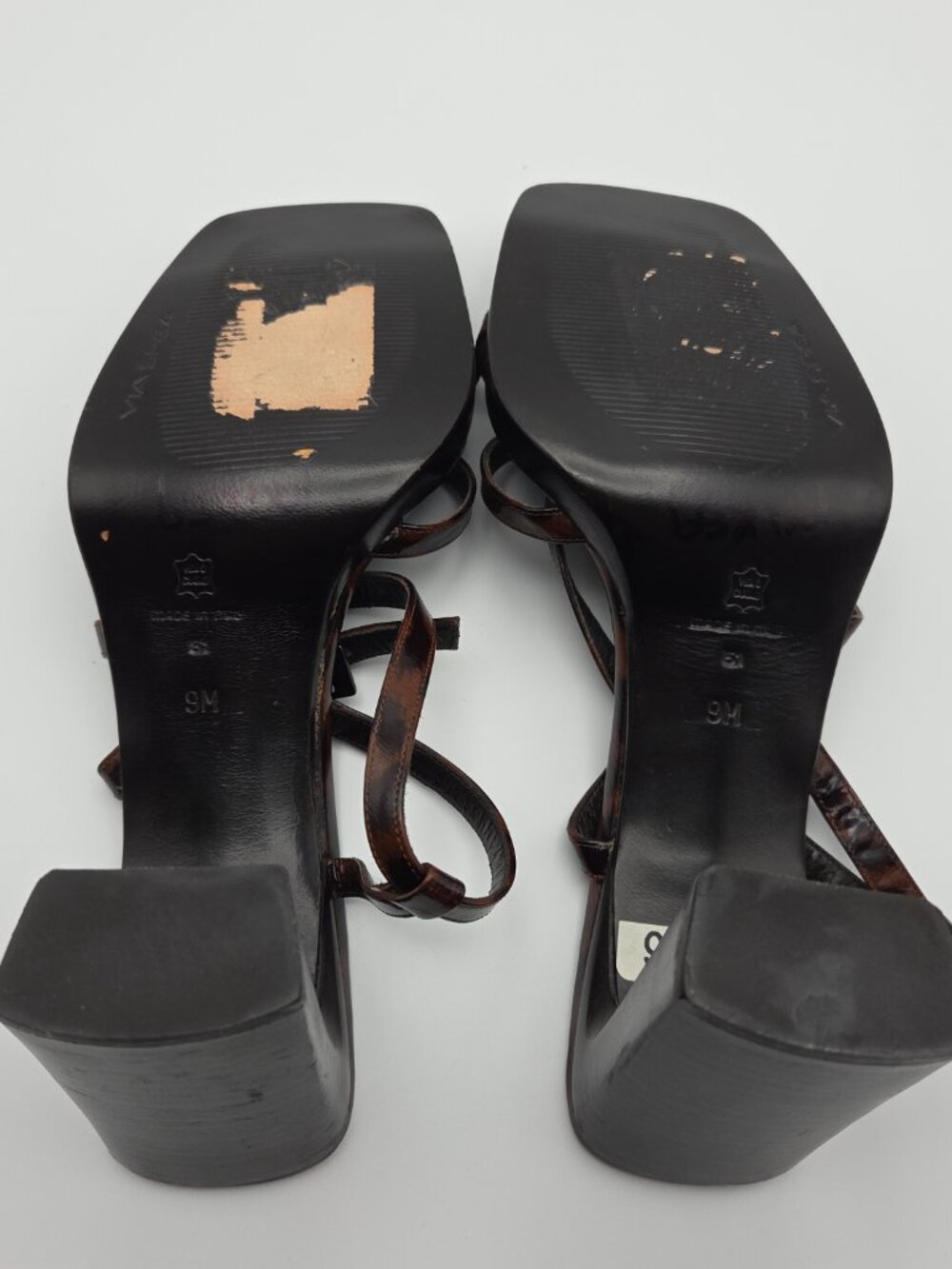 Via Spiga Leopard Block Heel Sandals Square Toe Made in Italy Worn Once - Picture 5 of 7